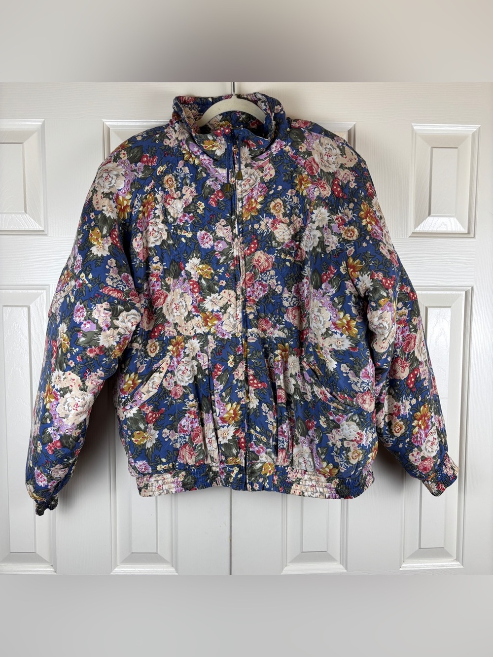 Vintage 90s A.C.I. Silk Floral Quilted Jacket